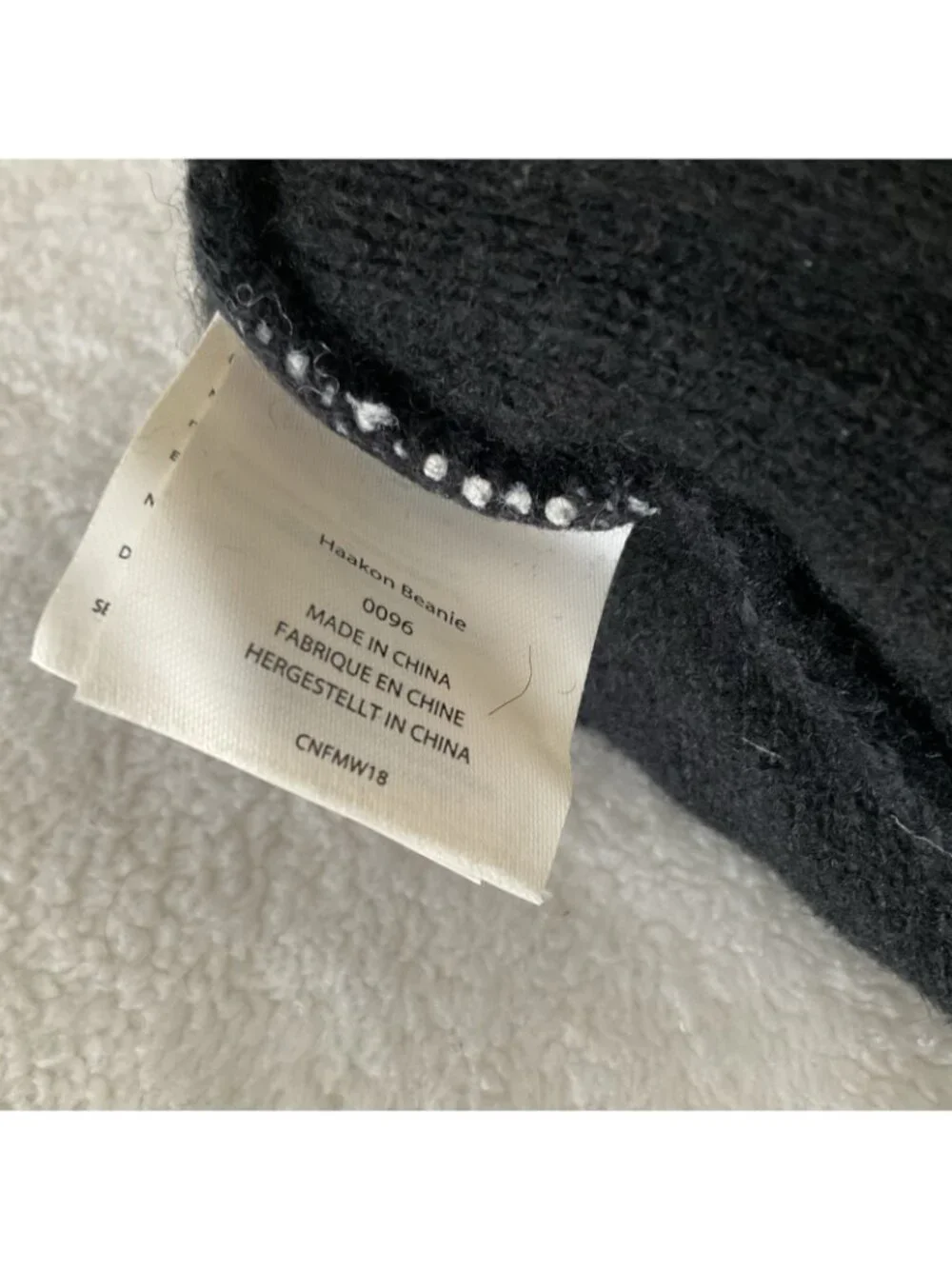 Barts Haakon Beanie Hat Unisex Black One Size 100% Lambswool Knit
